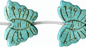 Turquoise magnesite butterfly beads