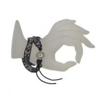 Create a Chan Luu style bracelet with shimmering milky fired agate gemstone beads.