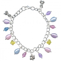 Feature Swarovski crystal pearls, crystal butterflies and TierraCast bunnies in this spring bracelet design.