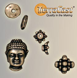 Find your favorite TierraCast beads in antiqued brass (aka brass oxide).
