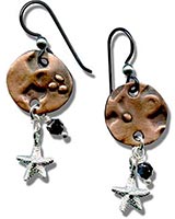 copper metal clay earrings