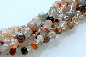 Multicolor rutilated quartz beads. Multicolor rutilated quartz beads.