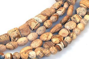 Matte picture jasper beads (pictured) are a trendy alternative to polished picture jasper. Matte picture jasper beads (pictured) are a trendy alternative to polished picture jasper.