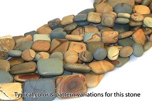 Typical appearance of wild horse jasper beads. Typical appearance of wild horse jasper beads.