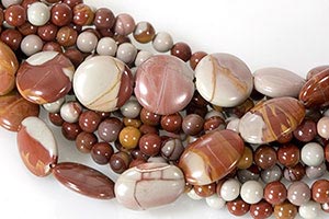 Typical appearance of noreena jasper beads. Typical appearance of noreena jasper beads.